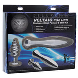 Zeus Deluxe Series Voltaic for Her Stainless Steel Female E-stim Kit